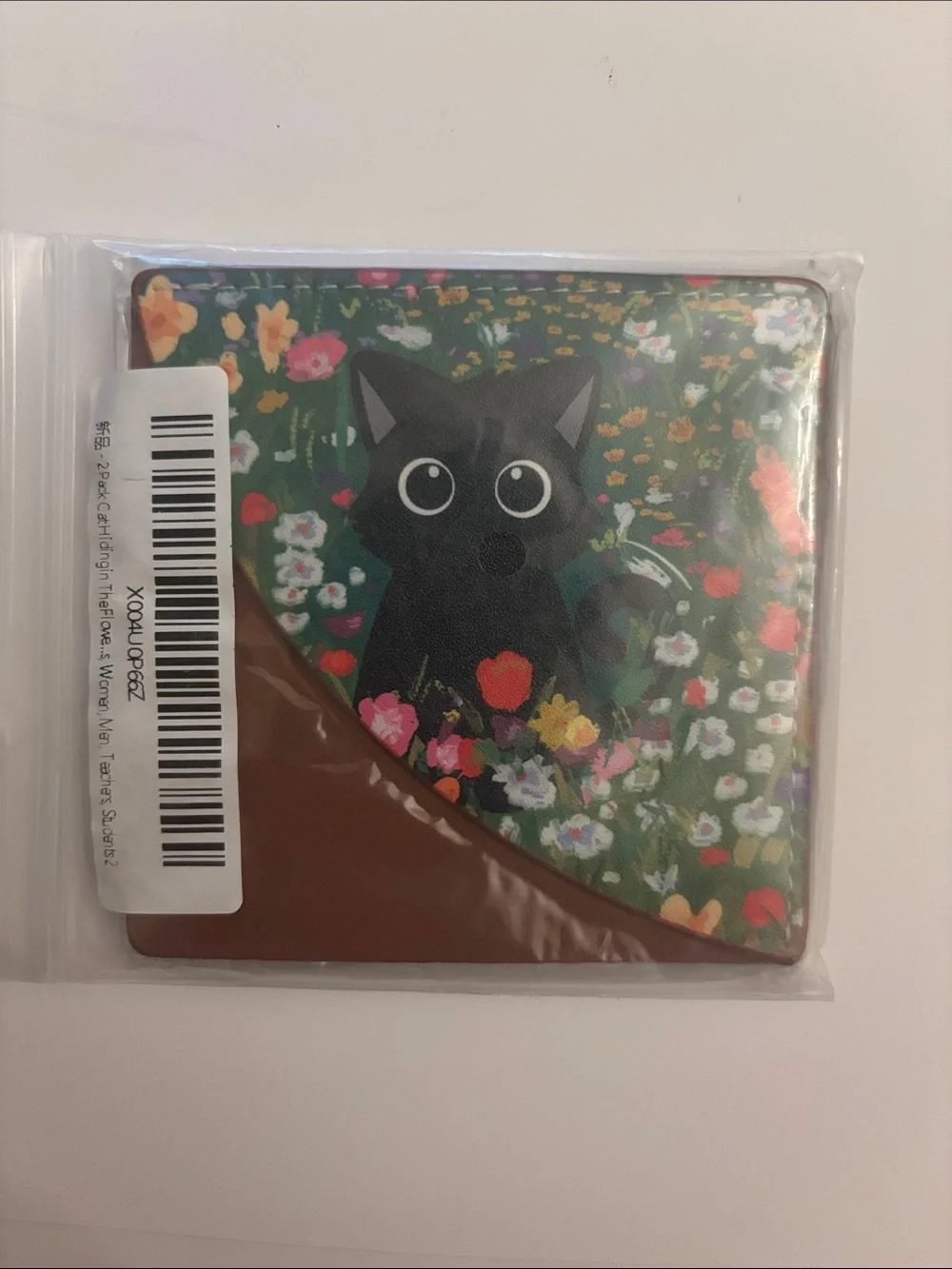 Cute Black Cat Floral Corner Bookmark - Home Storage & Organization 2 pack